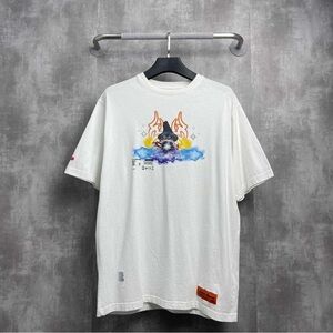 🚩steal Authentic Heron Preston White Tee with Colorful Graphic